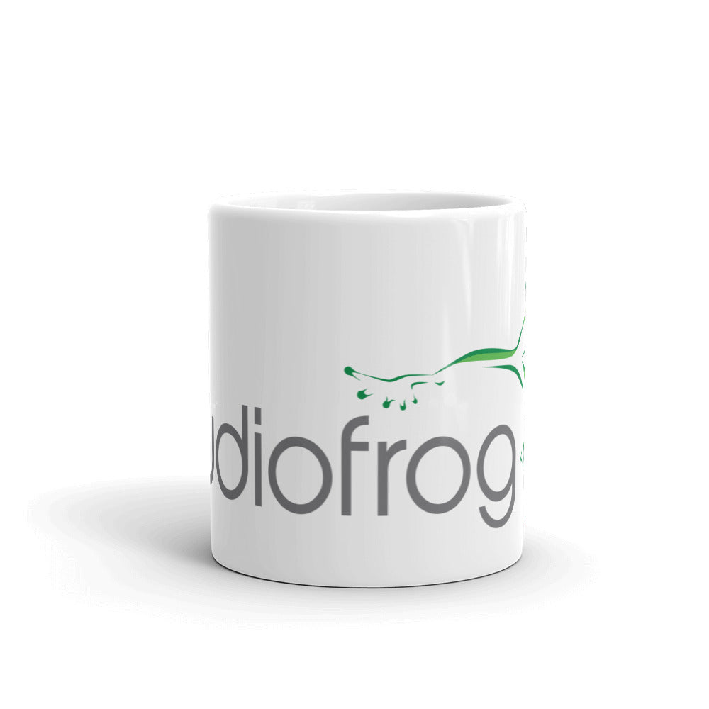 White Mug Original Audiofrog Logo