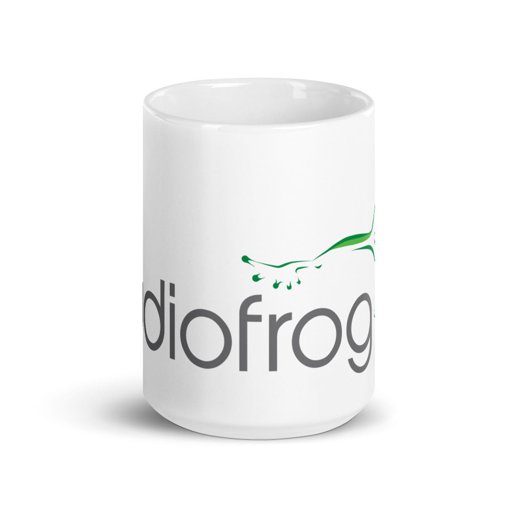 White Mug Original Audiofrog Logo